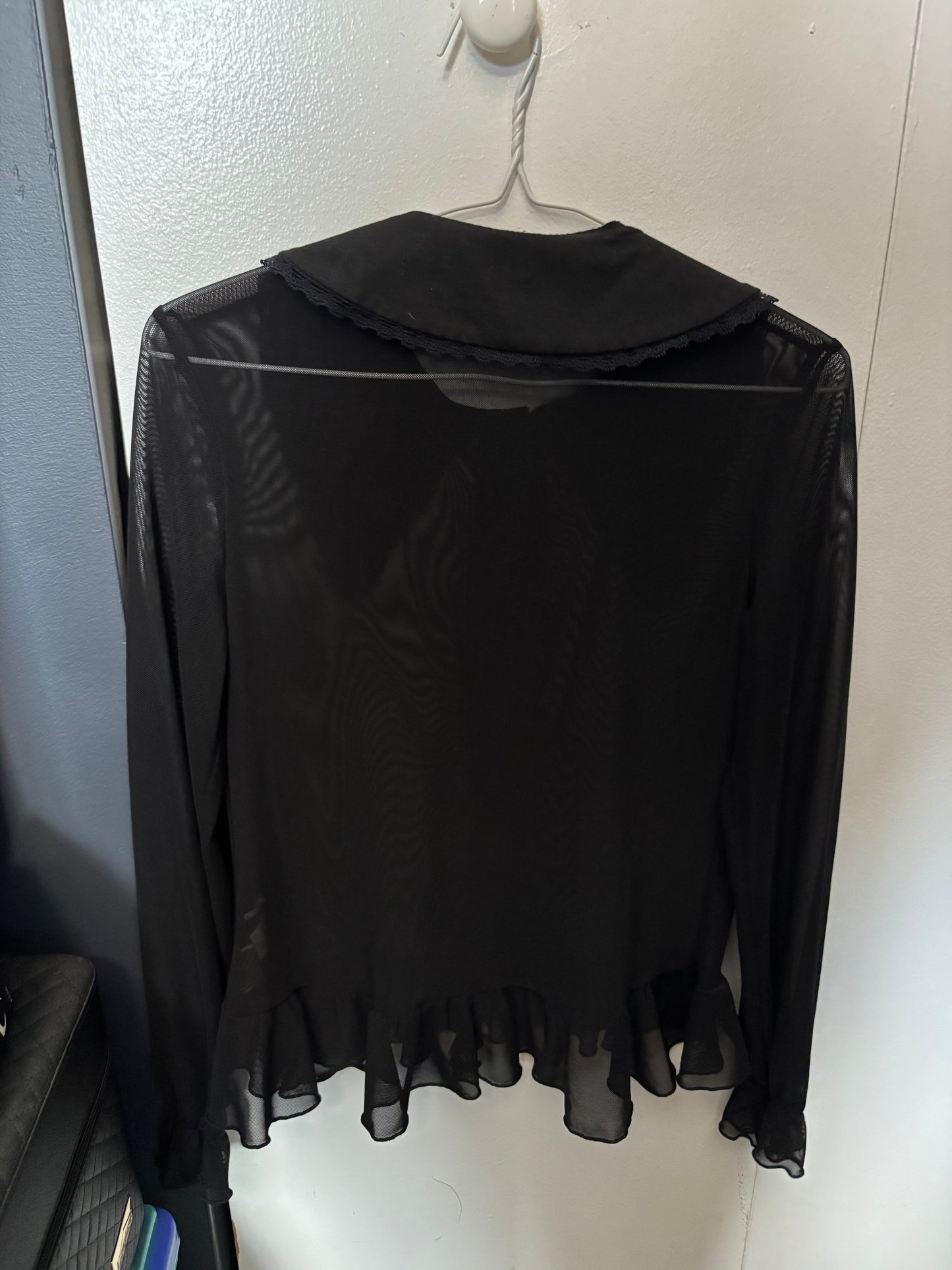 Chemise transparente noir goth